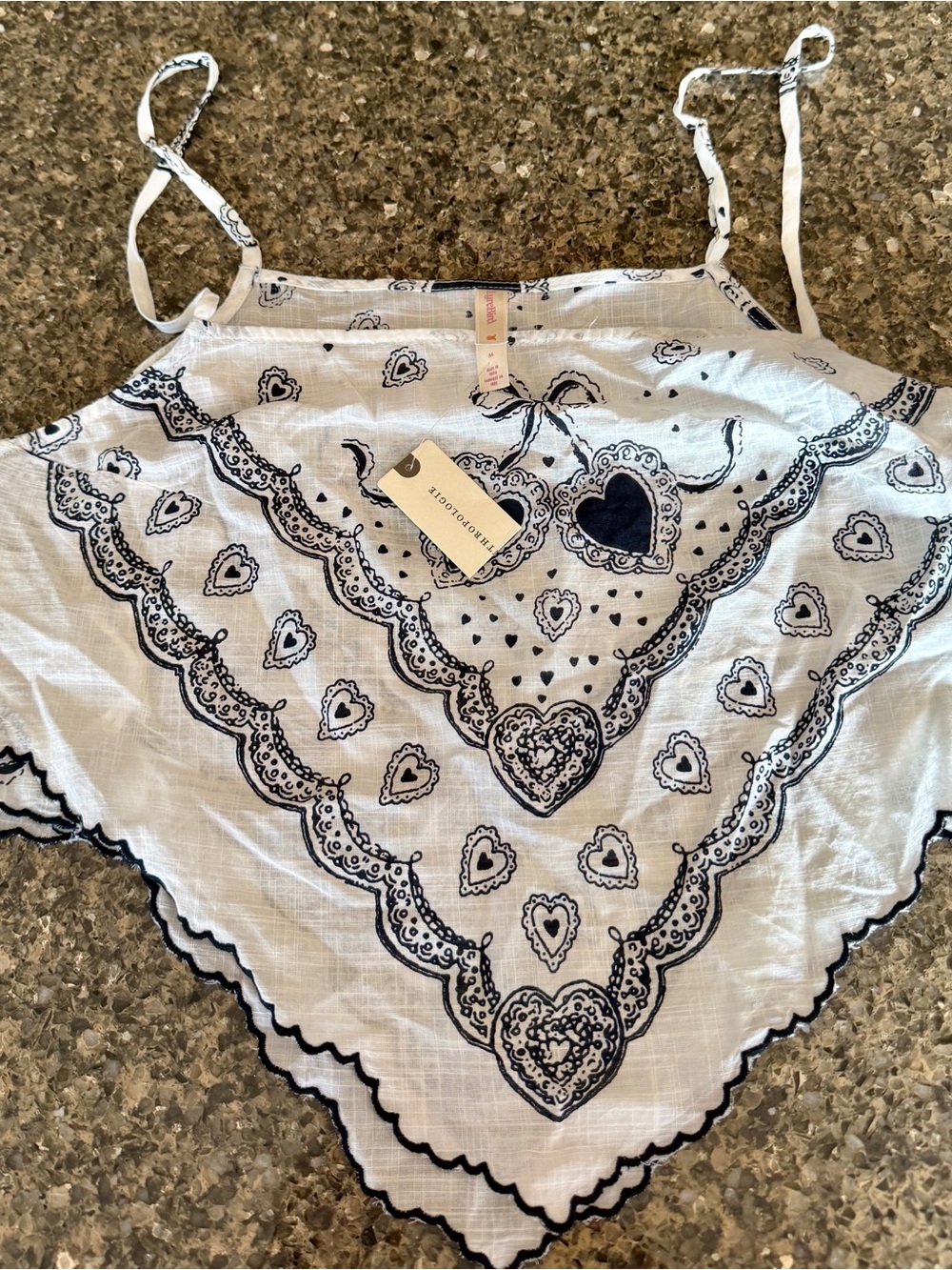 Anthropologie LyreByrd Handkerchief crop Top size M